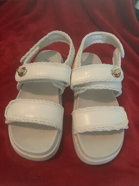 Beautiful  white braided sandals